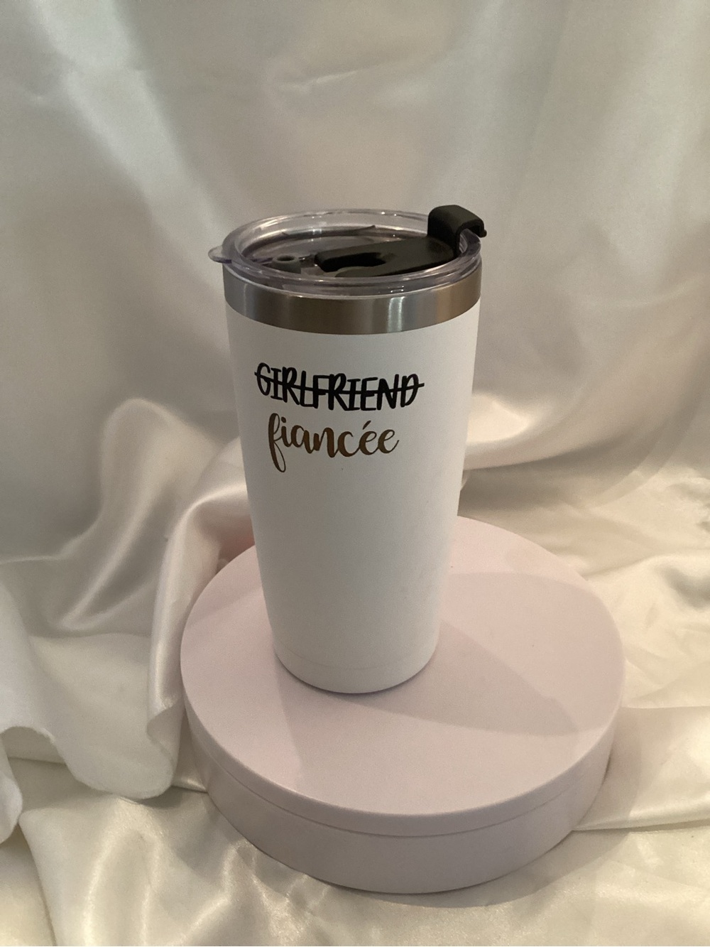 Fiancée Insulated Travel Tumbler - White